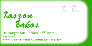 kaszon bakos business card